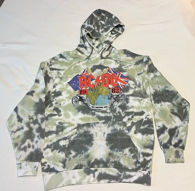 AC/DC Hoodie Sweatshirt Multi Color Tie Dye Pullover AC DC Men’s Large ...