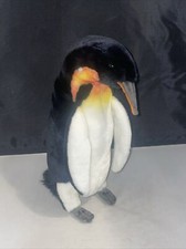 FAO Schwarz Emperor Penguin Plush Stuffed Animal 14" Black White