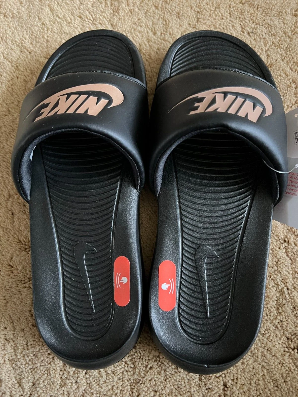 NIKE VICTORI ONE DONNA SLIDES NERO ROSSO BRONZO TAGLIA 11 CN9677 001