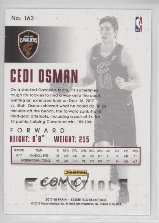 2017-18 Panini Essentials Retail Thin Stock Cedi Osman #163 0jw thumbnail 2