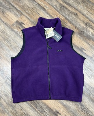 Eddie Bauer Vest Men's M Purple Polartec Fleece Full Zip Logo Hike Outdoors NWT