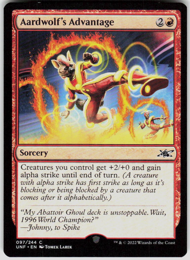 Aardwolf's Advantage 97 Unfinity Magic the Gathering