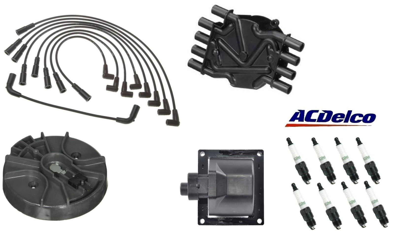 OEM Tune Up Set Cap Rotor Coil  Plug Wires For 1996-2002 Chevy GMC 5.0L 5.7L V8