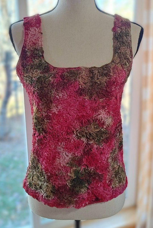 Ribbon Embroidered! Mezon Vintage Tank Top. Art to Wear! Large.