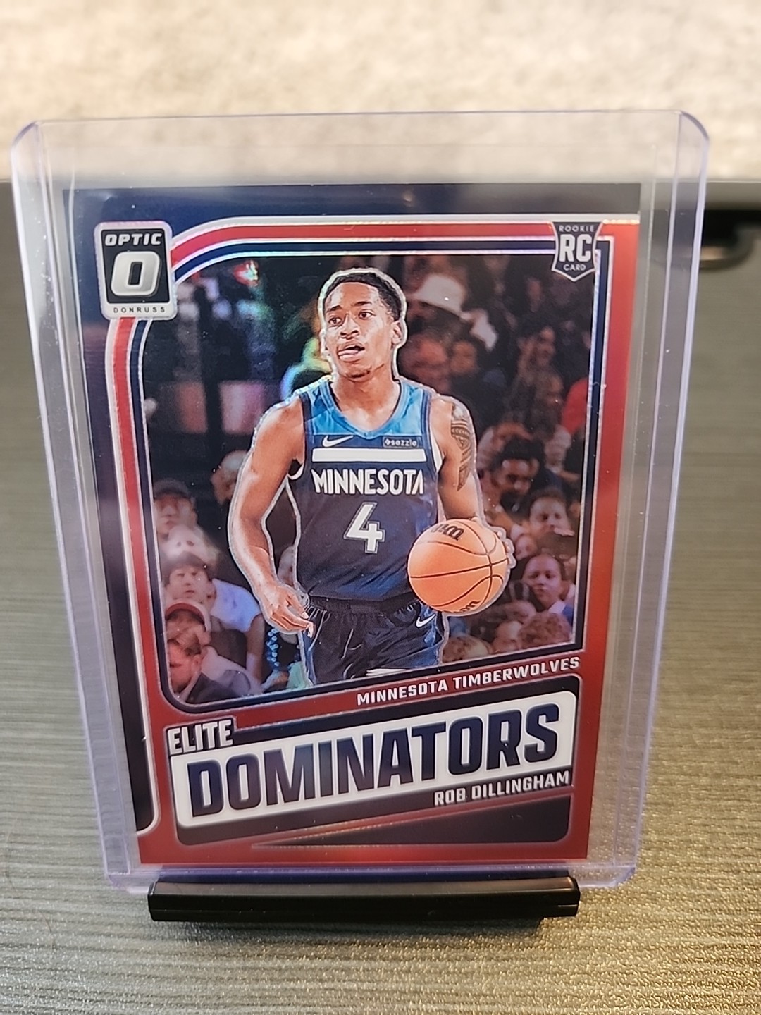 Rob Dillingham 2024-25 Panini Donruss Optic /99 Elite Dominators Red RC #1