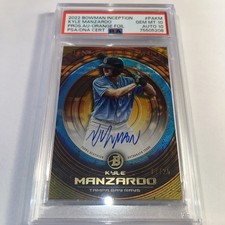 2022 Bowman Inception Kyle Manzardo Autograph Orange Foil /25