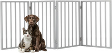 Pet Gate - 4-Panel Indoor Foldable Dog Fence for Stairs, Hallways, or Doorways -