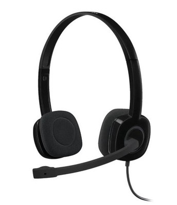 Logitech H151 Wired On the Ear Stereo Headset - Black