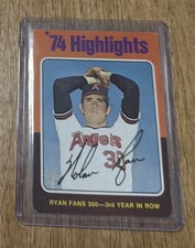 Topps 1975 Baseball Card Nolan Ryan '74 Highlights #5 Angels