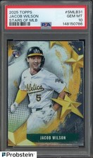 2025 Topps Stars Of MLB #SMLB31 Jacob Wilson Oakland A's RC Rookie PSA 10