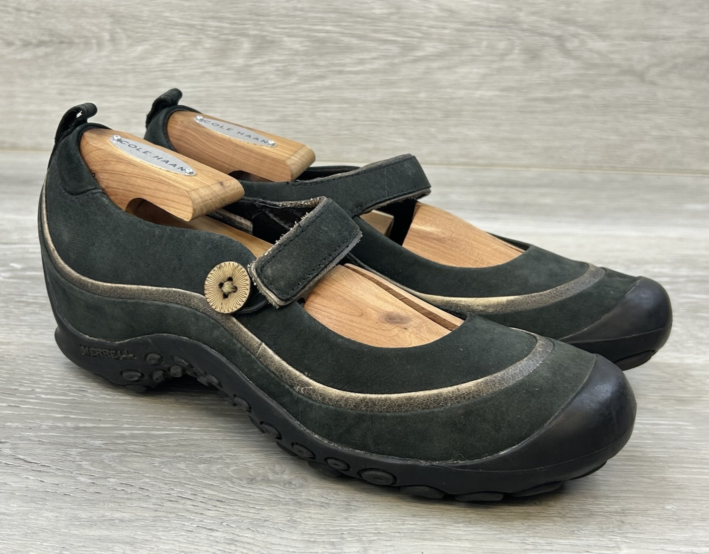 Merrell sandali donna pelle nera 7 5 Mary Janes scarpe comode casual