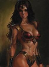 original drawing 30 x 40 cm 142O artwork pastel modern DC: Wonder Woman