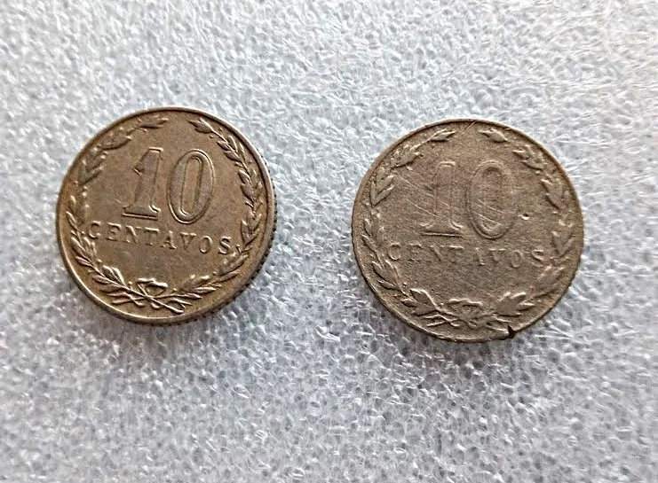 DON'T MISS!! WRONG PLANCHET ERROR Argentina 1921 10 Centavos ON 5 Centavos L@@K! - Image 3 of 4