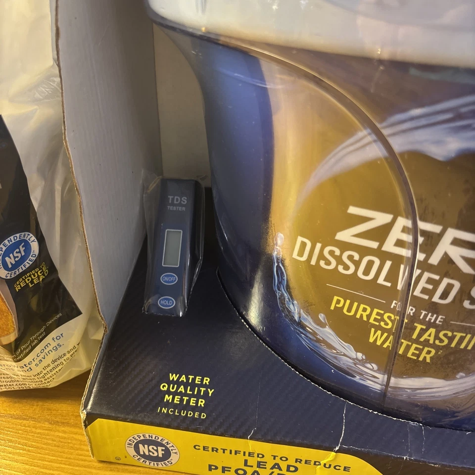 Zero water 10Cup 5Stage Water Filter Pitcher Meter NEW 3 Replacement Filters - Image 2 of 4