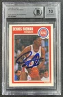 DENNIS RODMAN BGS AUTH 1989-90 FLEER #49 10 AUTOGRAPH AUTO PISTONS 8547