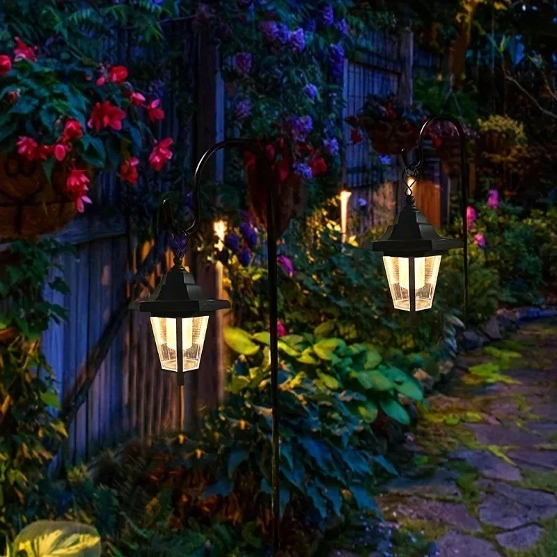 2 x Faroles Solares LED Pastor Colgante Jardín Entrenador Exterior Lámpara Luces Foto 4 de 4