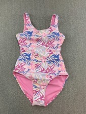 Roxy Girl 515 Bodacious 1 Pc Swimsuit Girls 10 Pink Floral Cute Logo UPF Surfer