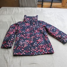 Columbia Jacket Girl XXS 4/5 Blue Polka Dot Omni Heat Waterproof Wind 3in1 Shell