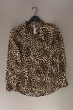✨ Second Life Fashion H&M Langarmbluse für Damen Gr. 42, L mit Tierdruck braun ✨