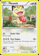 Pokemon Meowth 67/108 Roaring Skies LP [VCRM7S]