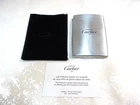 Authentic Cartier Business Card Holder Stainless steel Case Rare w/Pouch & Paper