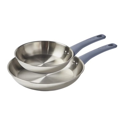 Daily Cook Stainless Steel Cookware Collection, 8 Inch and 10.5 Inch Frypan Set,