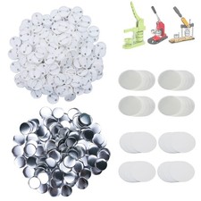 Happizza 500 Sets 32mm 1.25 inch Blank Pin Back Buttons 32mm 500Sets, Clear
