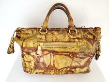 Prada Leather bag crossbody Brown safari western camo tan vitello gold yellow