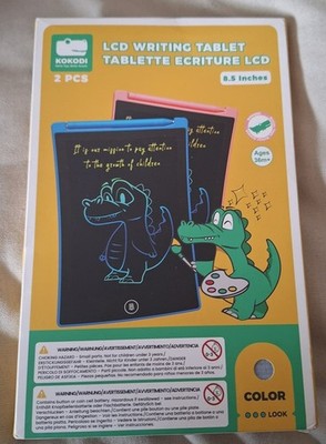 Set of 2 LCD Writing Tablet for Kids 8.5 Inch Colorful Doodle Board Drawing NIB