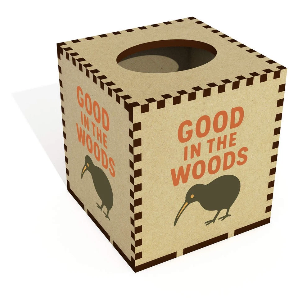 Square 'Good in the Woods' Wooden Tissue Box Cover (TB00069604) - Image 1 of 1