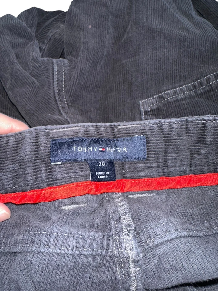 Tommy Hilfiger Boys Corduroy Pants Sz 20 Charcoal Gray - Image 4 of 4