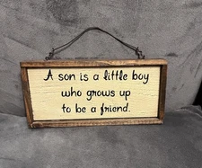 Mother & Son Quote - Rustic Distressed Wooden Hanging Wall Art
