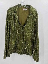 Pre-Owned Ms. Bling Green Size XL Sequin Blazer