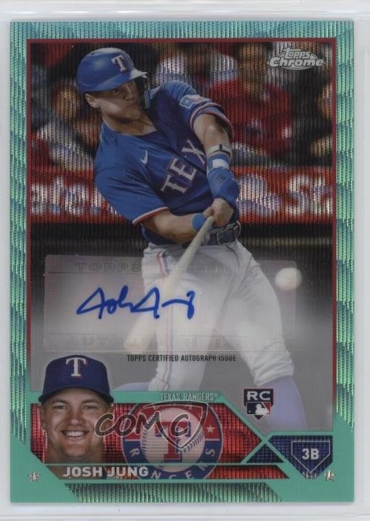 2023 Topps Chrome Update Aqua Wave Refractor /199 Josh Jung Rookie Auto RC