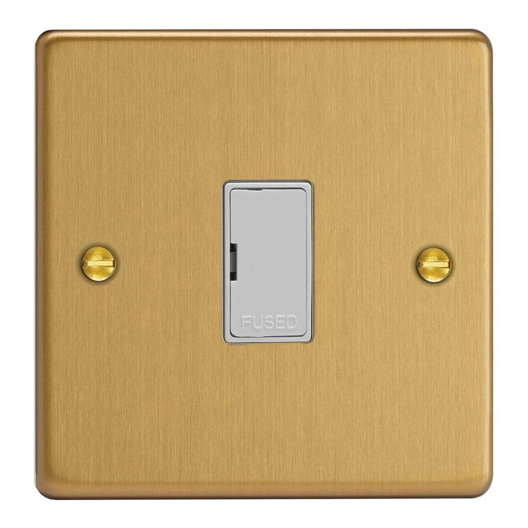 Varilight XDE6UW.BB Essential Brushed Brass 1 Gang 13A Unswitched Fused Spur