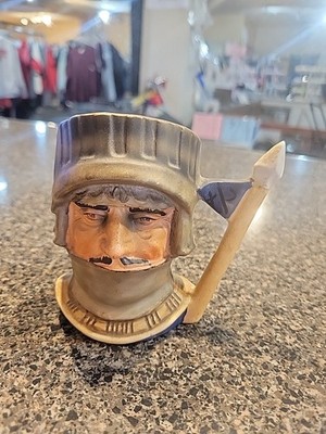 Vintage Knight Templar Crusader Toby Face Character Mug 4 1/2'' Tall
