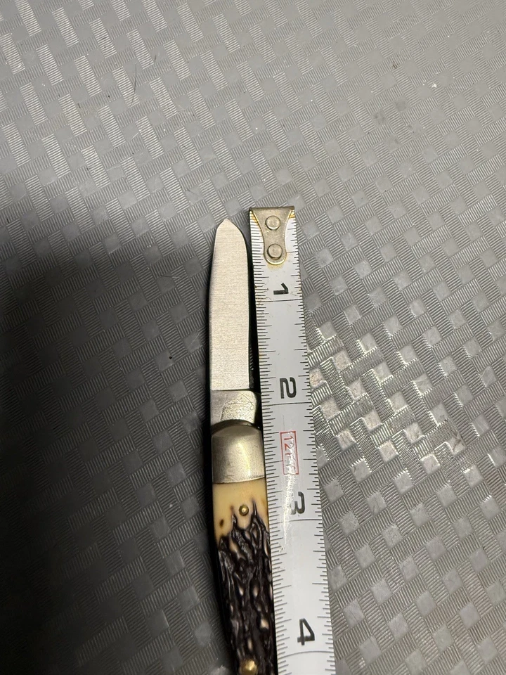 Schrade 885UH Uncle Henry Folding Knife 3 Stainless Steel Blades With Sheath - Image 4 of 4