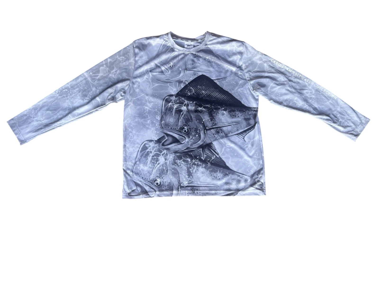 Spicy Tuna Shirt Mens XL White Grey Loose Fit Fishing UV Protection Mahi Mahi
Opens in a new window