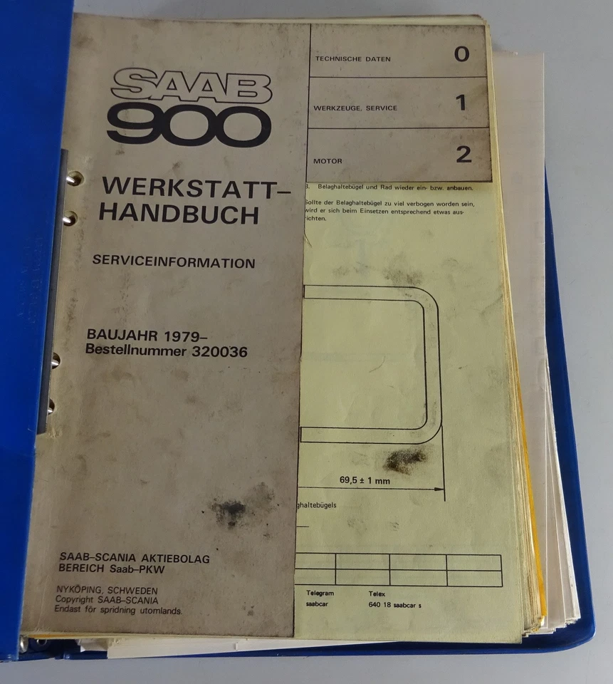 Información De Servicio Saab 900 Steilschnauzer De Los Años 1979-1984 - Imagen 2 de 4