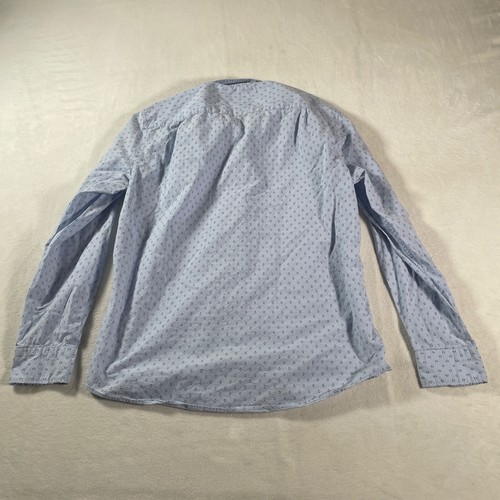 Camicia American Eagle uomo grande blu bottoni diamante stampa all over chiesa ufficio - Foto 12 di 15