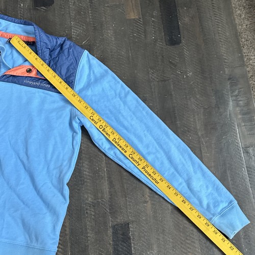 VINEYARD VINES Boys Sweater Quarter Snap 1/4 Pullover Long Sleeve Blue XL 18 - Picture 7 of 8