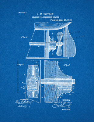 Bearing For Propeller Shafts Patent Print Blueprint