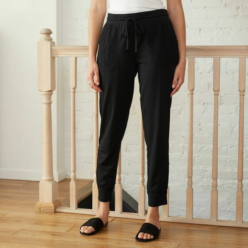 Small - Womens Lace Detail Jogger Pants 