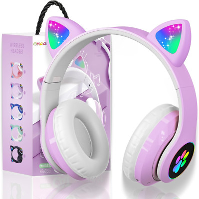 Auriculares Bluetooth con cancelación de ruido para niños, plegables