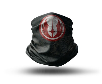Waschbarer Stoff Gesichtsbezug Hals Gamasche einzigartiger Druck Jedi Orden Design hergestellt in der EU