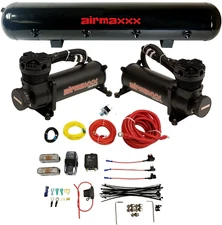 airmaxxx Dual 480 Black Air Compressors Wire Kit 5 Gallon Steel 9 Port Tank