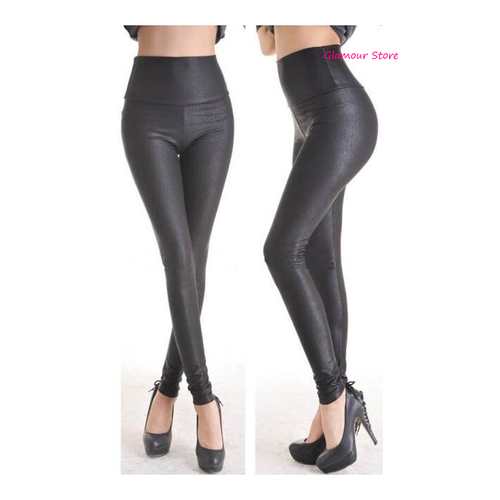 Sexy Pantaloni Leggings Neri Aderenti Ecopelle taglia unica Fashion GLAMOUR  | eBay