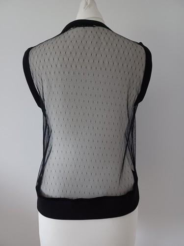 ZOE KARSSEN Mesh Sheer Black Party Top SMALL - Picture 6 of 14