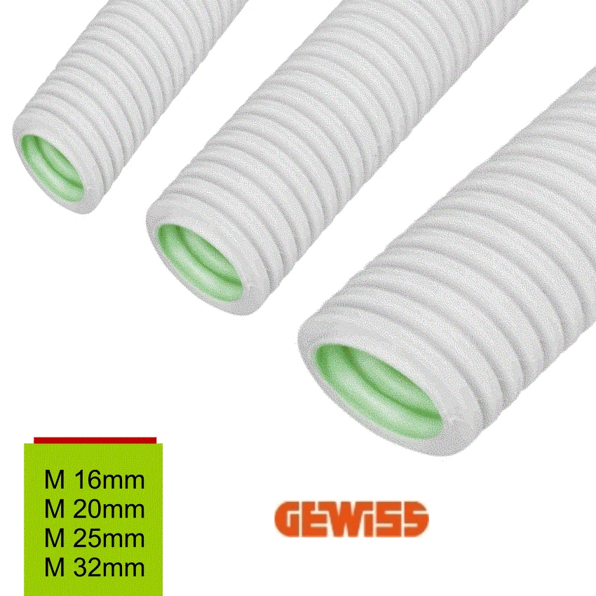 GEWISS Wellrohr flexibles Wellschlauch Isolierrohr Leerrohr Kabel selbstverlöschend