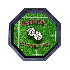 Bloodbowl Pitch Octagon Wooden Dice Tray, Rolling Tray, D D Tabletop Board Games
